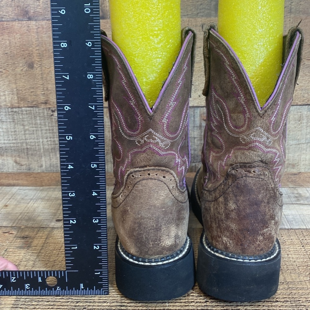 Justin Gypsy Western Boot Womens Size 6.5 B Leather Ankle Boots Round Toe Heels - Picture 8 of 13